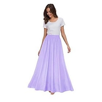 womens chiffon retro maxi skirt vintage ankle-length skirts (xxx-large,  lavender)