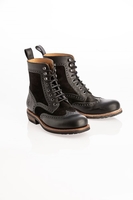 ROKKER Frisco Brogue Black Motorcycle Boots