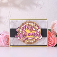 Inloveartshop "Stay Optimistic" Word in the Wreath Stamps