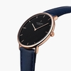 Native - Black Dial - Rose Gold 40mm Navy Blue Vegan Leather Watch Strap