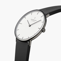 Native - White Dial - Gold 40mm Black Rubber Watch Strap