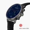 Pioneer - Navy Dial - Gun Metal 42mm Black Croc Leather Watch Strap