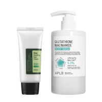 COSRX - Aloe Soothing Sun Cream SPF50+ PA+++ - 50ml + APLB - Glutathione Niacinamide Body Wash - 300ml Set