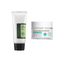 COSRX - Aloe Soothing Sun Cream SPF50+ PA+++ - 50ml + APLB - Glutathione Niacinamide Facial Cream - 55ml Set