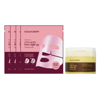EQQUALBERRY - Collagen Hydrogel Glow Up Mask (4ea) X Glow Up Gel Toner Pads - 140ml/60pads (1ea) Set