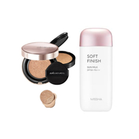 Jung Saem Mool - Masterclass Radiant Cushion - Cushion 15g + Refill 15g - Y4 Sand (1ea) + MISSHA - All-Around Safe Block Soft Finish Sun Milk SPF50+ PA+++ - 70ml (1ea)Set