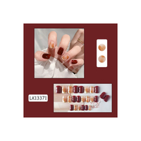 Nail Girl - Print Nail Tips - One Size - Wine Red