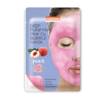PUREDERM - Deep Purifying Black O2 Bubble Mask - Peach - 1 pc