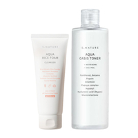 S.NATURE - Aqua Rice Foam Cleanser - 160ml + Aqua Oasis Toner - 300ml Set