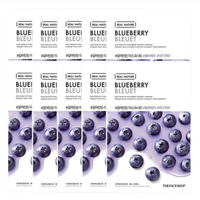 THE FACE SHOP - Real Nature Face Mask - Blueberry - 1pc (10ea) Set
