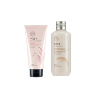 THE FACE SHOP Rice Water Bright Foaming Cleanser - 300ml (1ea) + Rice & Ceramide Moisturizing Toner - 150ml (1ea) Set