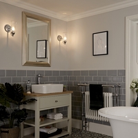 Applique Murale Salle de Bains IP44 - E14 Almsee Incurvée