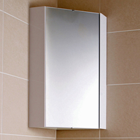 Armoire de toilette d’angle avec miroir – Blanc – 65 cm x 45, 9 cm - Cluo