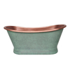 Baignoire à double dos rétro - En cuivre – Cuivre avec extérieur vert-de-gris - 170 cm – Sienna