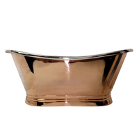 Baignoire à double dos rétro - En cuivre – Cuivre avec intérieur nickel - 150 cm – Sienna