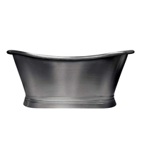 Baignoire à double dos rétro - En cuivre – Étain - 150 cm – Sienna