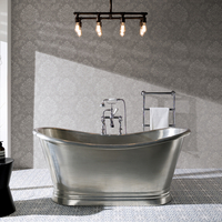 Baignoire à double dos rétro – Étain - 150 cm x 72, 5 cm – Sienna