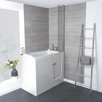Baignoire à porte – Design moderne - 121 x 66 cm – Angle droit – Pare-baignoire – Merso - Hudson Reed