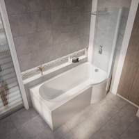 Baignoire asymétrique d’angle droit – 167, 5 x 85 cm - Tabliers,  bonde & paroi - Belstone - Hudson Reed