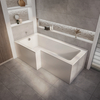 Baignoire asymétrique moderne d’angle gauche – 170 x 85 cm – Tablier frontal - Sandford - Hudson Reed