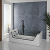 Baignoire balnéo double dos - Buse et jet noir - Paroi verre - 180 x 80 cm - Hudson Reed