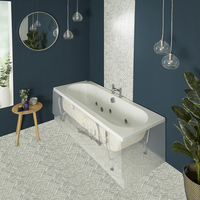 Baignoire balnéo rectangulaire moderne - Double dos – 170 x 70 cm - 6 buses de massage à eau et air - Otterton - Hudson Reed