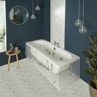 Baignoire balnéo rectangulaire moderne - Double dos – 180 x 80 cm - 14 buses de massage à eau et air - Otterton - Hudson Reed