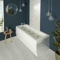 Baignoire balnéo rectangulaire moderne – 170 x 70 cm - Tablier frontal - 14 buses de massage à eau et air - Sandford - Hudson Reed