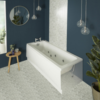 Baignoire balnéo rectangulaire moderne – 180 x 80 cm - Tablier frontal - 6 buses de massage à eau - Sandford - Hudson Reed