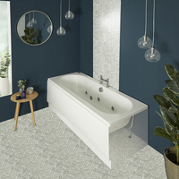 Baignoire balnéo rectangulaire moderne à double dos – 170 x 70 cm - Avec tablier frontal - 6 buses de massage à eau - Otterton