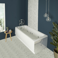 Baignoire balnéo rectangulaire rétro - 170 x 75 cm - Avec tablier frontal - 6 buses de massage à eau - Richmond