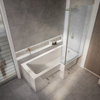 Baignoire douche asymétrique moderne - 170 x 85 cm - Pare-baignoire laiton ancien - Angle droit - Sanford - Hudson Reed