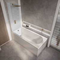 Baignoire douche rectangulaire moderne - 150 x 70 cm - Pare baignoire cuivre - Tablier frontal - Covelly - Hudson Reed