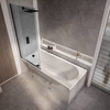 Baignoire douche rectangulaire moderne - 150 x 70 cm - Pare baignoire fumé - Covelly - Hudson Reed