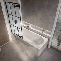 Baignoire douche rectangulaire moderne - 150 x 70 cm - Pare baignoire verrière - Covelly - Hudson Reed