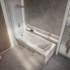 Baignoire douche rectangulaire moderne - 160 x 70 cm - Pare-baignoire cuivre brossé - Sandford - Hudson Reed