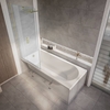 Baignoire douche rectangulaire moderne - 160 x 70 cm - Pare baignoire laiton ancien - Covelly - Hudson Reed