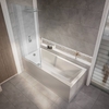 Baignoire douche rectangulaire moderne - 170 x 75 cm - Pare baignoire chromé - Tablier frontal - Sandford - Hudson Reed