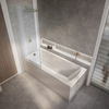 Baignoire douche rectangulaire moderne - 180 x 80 cm - Pare-baignoire or brossé - Tablier frontal - Sandford - Hudson Reed