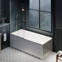 Baignoire douche rétro – Pare Baignoire douche cuivre brossé – 170 x 70 cm - Tablier frontal - Richmond - Hudson Reed