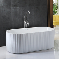 Baignoire îlot - Double dos cannelée - Moderne - 170 x 80 cm - 2 places - Hudson Reed