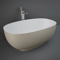 Baignoire îlot à double dos - Cappuccino - 140 cm x 75, 3 cm - Non percée - Trop-plein intégré - RAK Cloud x Hudson Reed