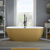Baignoire îlot à double dos – 160 cm x 75 cm - Jaune (Honey Yellow) - Avec trop-plein noir - Otterton