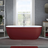 Baignoire îlot à double dos – 160 cm x 75 cm - Rouge (Saffron Red) - Avec trop-plein chromé - Otterton