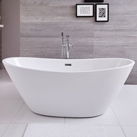 Baignoire îlot à double dos moderne – Ovale – Blanc – 170 cm x 78, 5 cm - Covelly