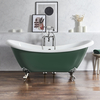 Baignoire îlot à double dos rétro – 175 cm x 73 cm – Vert (Evergreen) - Pieds chromés - Legend
