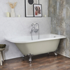 Baignoire îlot d’angle droit - Rétro – 168, 5 x 75 cm – Beige - Pieds chromés - Legend - Hudson Reed