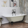 Baignoire îlot d’angle droit - Rétro – 168, 5 x 75 cm – Beige - Pieds noirs - Legend - Hudson Reed