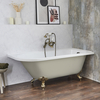 Baignoire îlot d’angle droit - Rétro – 168, 5 x 75 cm – Beige - Pieds or brossé- Legend - Hudson Reed