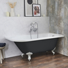 Baignoire îlot d’angle droit - Rétro – 168, 5 x 75 cm – Gris - Pieds blancs - Legend - Hudson Reed